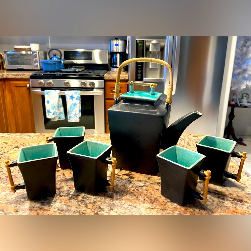 Vintage Mid Century Japanese Style Ceramic Tea Set